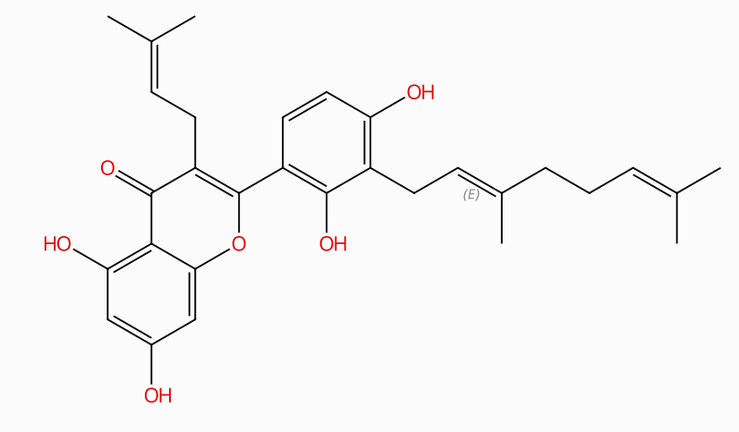 3'-geranyl-3-prenyl-2',4',5,7-tetrahydroxyflavone，1334309-44-2，天然产物，中药对照品。
