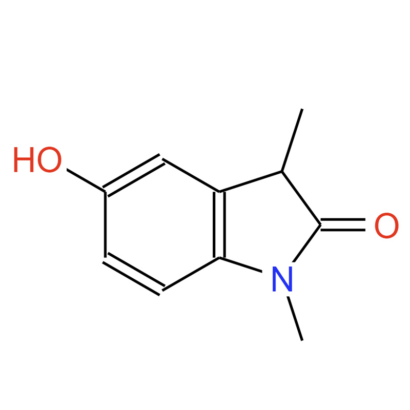 1,3-二甲基-5-羟基吲哚啉-2-酮，1010-68-0，1,3-Dihydro-5-hydroxy-1,3-dimethyl-2H-indol-2-one