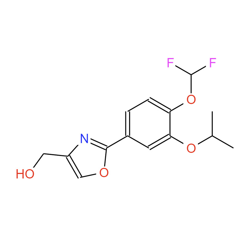 2-[4-(二氟甲氧基)-3-异丙氧基苯基]噁唑-4-甲醇，1574285-36-1