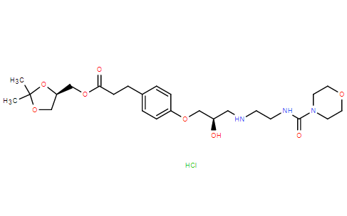 ((R)-2,2-二甲基-1,3-二氧戊环-4-基)3-(4-((R)-2-羟基-3-((2-(吗啉-4-甲酰胺基)乙基)氨基)丙氧基)苯基)丙酸甲酯盐酸盐