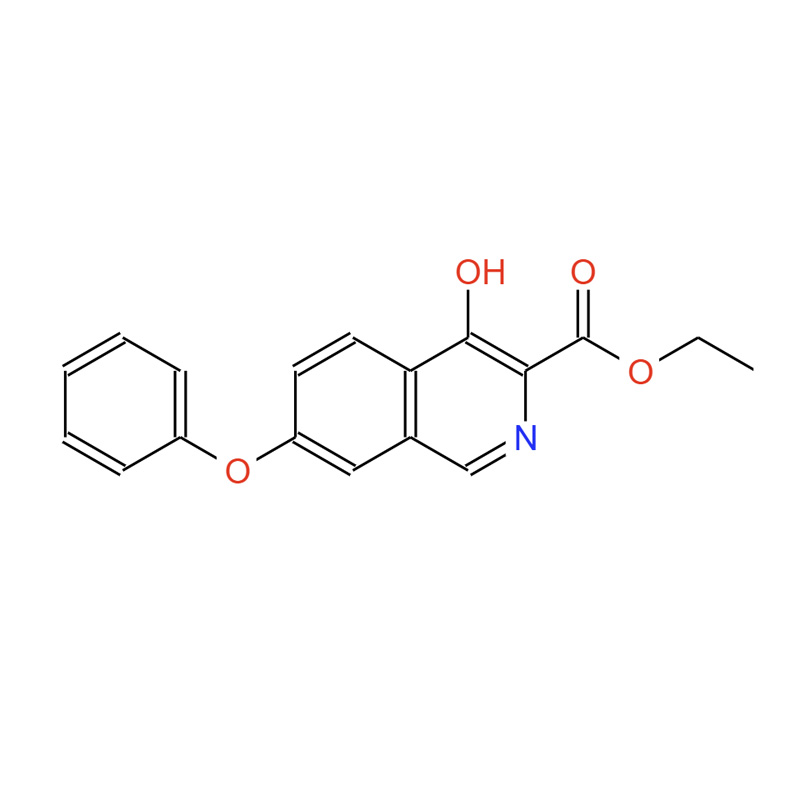 4-羟基-1-甲基-7-苯氧基异喹啉-3-甲酸乙酯，808116-52-1
