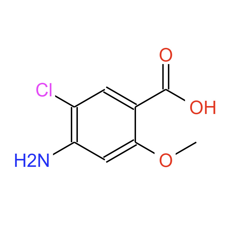 4-氨基-5-氯-2-甲氧基苯甲酸，7206-70-4