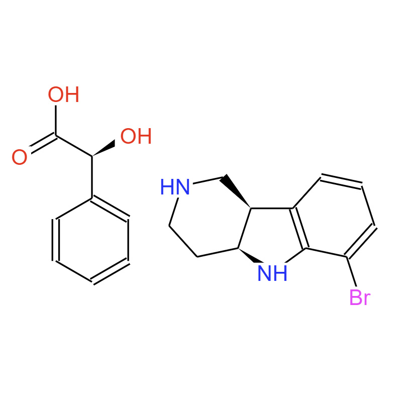 1059630-13-5，(4aS,9bR)-6-溴-2,3,4,4a，5,9b-六氢-1H-吡啶并[4,3-b]吲哚 (S)-2-羟基-2-苯基乙酸酯