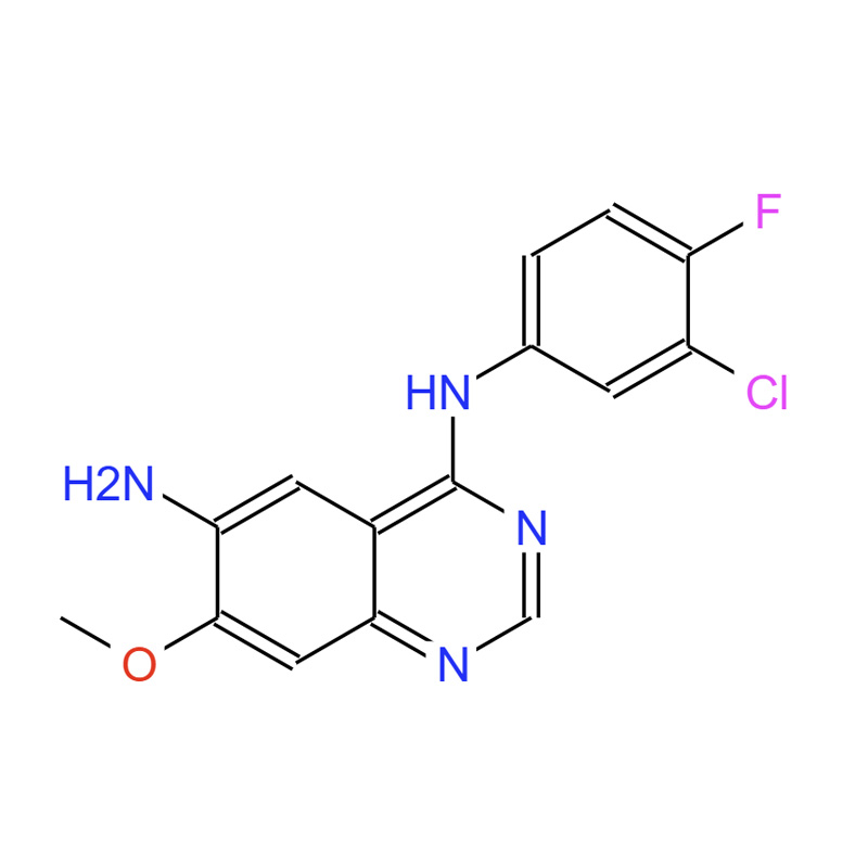 N-(3-氯-4-氟苯基)-7-甲氧基-6-氨基喹唑啉-4-胺，179552-75-1