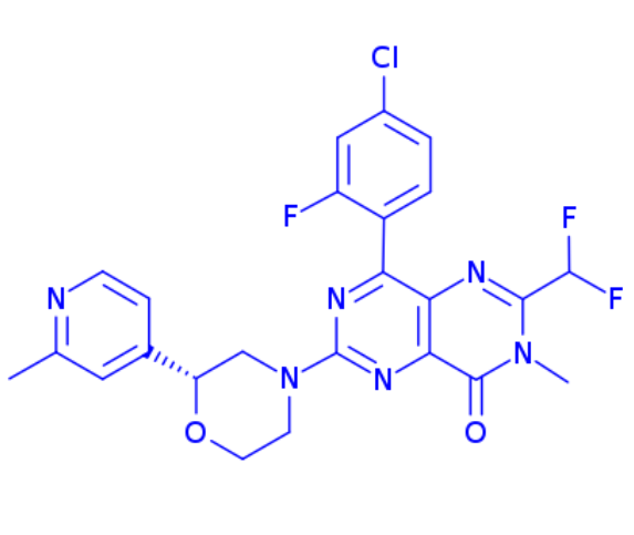 8-(4-chloro-2-fluorophenyl)-2-(difluoromethyl)-3-methyl-6-[(2R)-2-(2-methyl-4-pyridyl)morpholino]pyrimido[5,4-d]pyrimidin-4-one