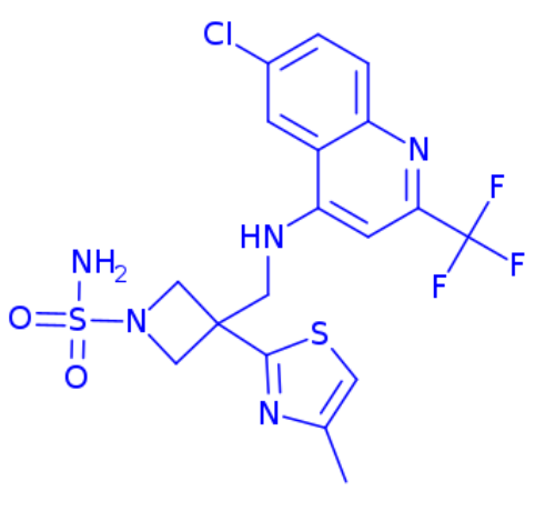 3-(((6-chloro-2-(trifluoromethyl)quinolin-4-yl)amino)methyl)-3-(4-methylthiazol-2-yl)azetidine-1-sulfonamide