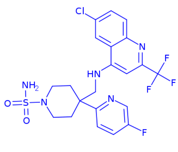 4-(((6-chloro-2-(trifluoromethyl)quinolin-4-yl)amino)methyl)-4-(5-fluoropyridin-2-yl) piperidine-1-sulfonamide