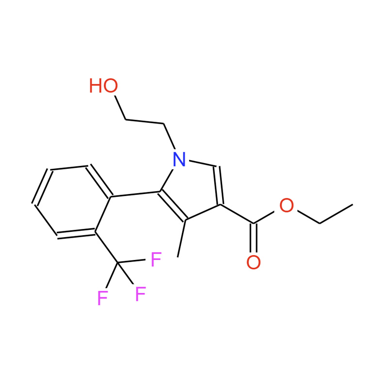 1665290-31-2，1H-Pyrrole-3-carboxylic acid, 1-(2-hydroxyethyl)-4-methyl-5-[2-(trifluoromethyl)phenyl]-, ethyl ester, (5S)-
