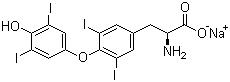 CAS 登录号：25416-65-3, L-甲状腺素钠, 左旋甲状腺素钠, (2S)-2-氨基-3-[4-(4-羟基-3,5-二碘-苯氧基)-3,5-二碘苯基]丙酸钠