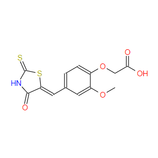 2-[2-methoxy-4-[(Z)-(4-oxo-2-sulfanylidene-1,3-thiazolidin-5-ylidene)methyl]phenoxy]acetic acid