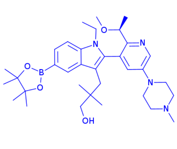 3-(1-ethyl-2-{2-[(1S)-1-methoxyethyl]-5-(4-methylpiperazin-1-yl)pyridin-3-yl}-5-(tetramethyl-1,3,2-dioxaborolan-2-yl)-1H-indol-3-yl)-2,2-dimethylpropan-1-ol