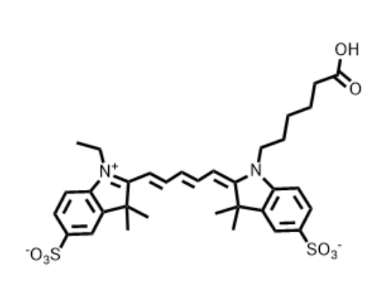 2-[(1E,3E,5E)-5-[1-(5-Carboxypentyl)-1,3-dihydro-3,3-dimethyl-5-sulfo-2H-indol-2-ylidene]-1,3-pentadien-1-yl]-1-ethyl-3,3-dimethyl-5-sulfo-3H-indolium
