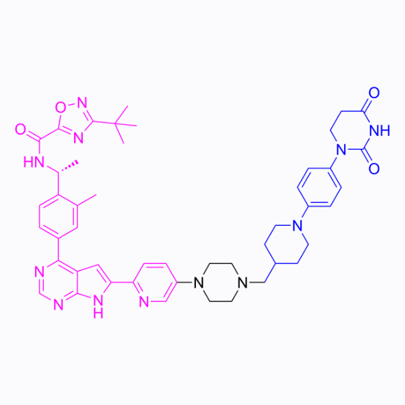 (R)-3-(tert-butyl)-N-(1-(4-(6-(5-(4-((1-(4-(2,4-dioxotetrahydropyrimidin-1(2H)-yl)phenyl)piperidin-4-yl)methyl)piperazin-1-yl)pyridin-2-yl)-7H-pyrrolo[2,3-d]pyr