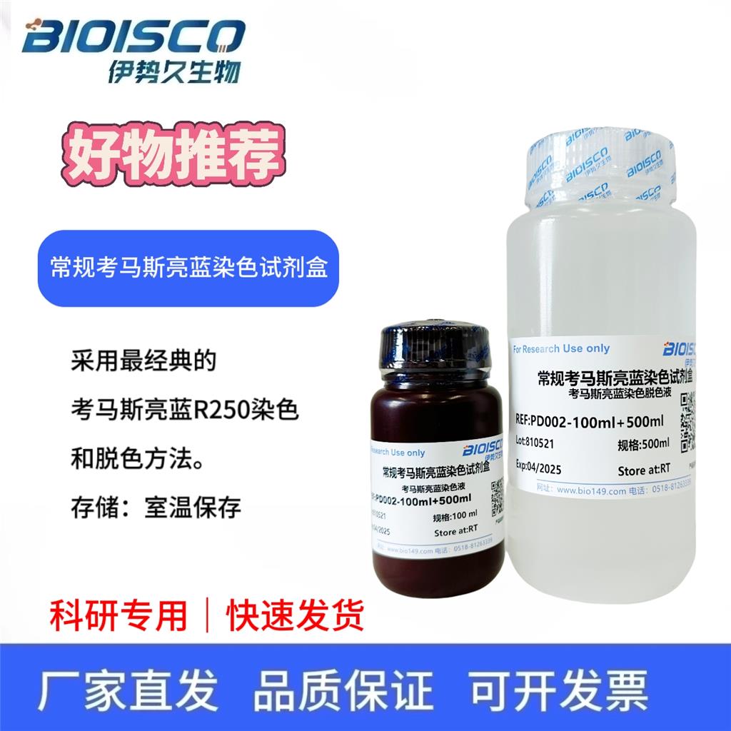 常规考马斯亮蓝染色试剂盒