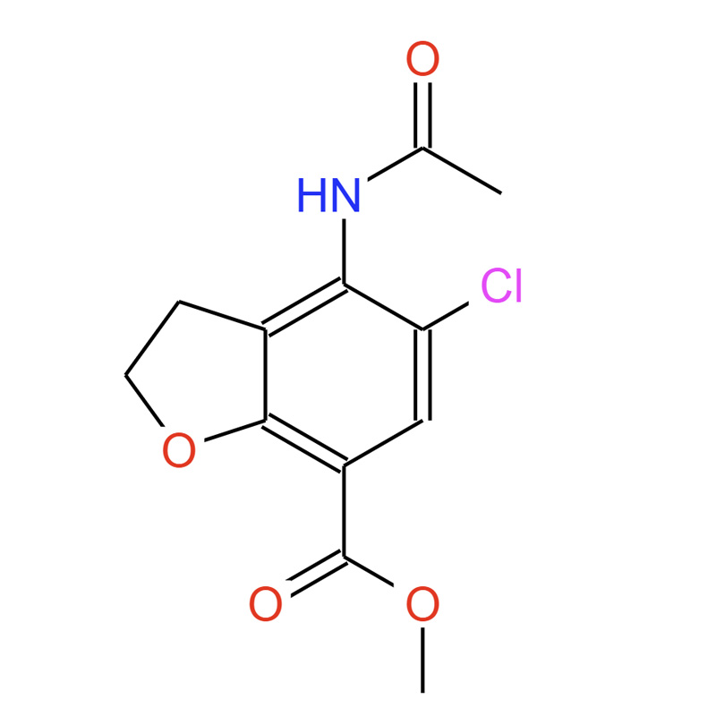 4-乙酰胺氨基-5-氯-7-苯并呋喃甲酸甲酯，143878-29-9