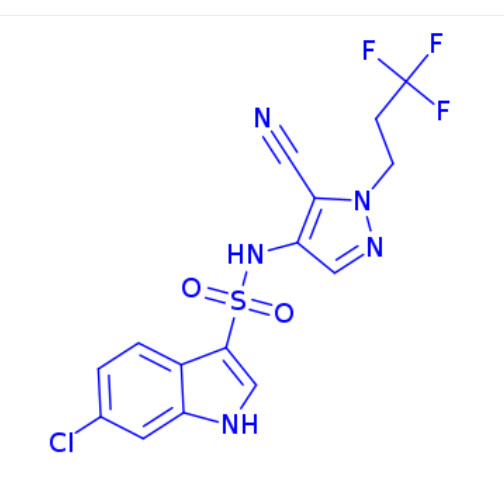 6-chloro-N-(5-cyano-1-(3,3,3-trifluoropropyl)-1H-pyrazol-4-yl)-1H-indole-3-sulfonamide