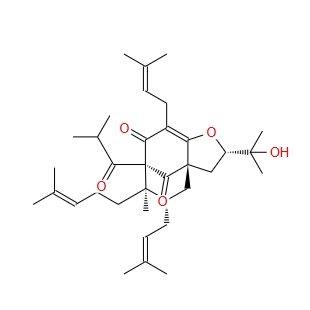 8H-3a,7-Methanocycloocta[b]furan-8,10-dione,2,3,4,5,6,7-hexahydro-2-(1-hydroxy-1-methylethyl)-6-methylChemicalbook-5,9-bis(3-methyl-2-buten-1-yl)-7-(2-methyl-1-