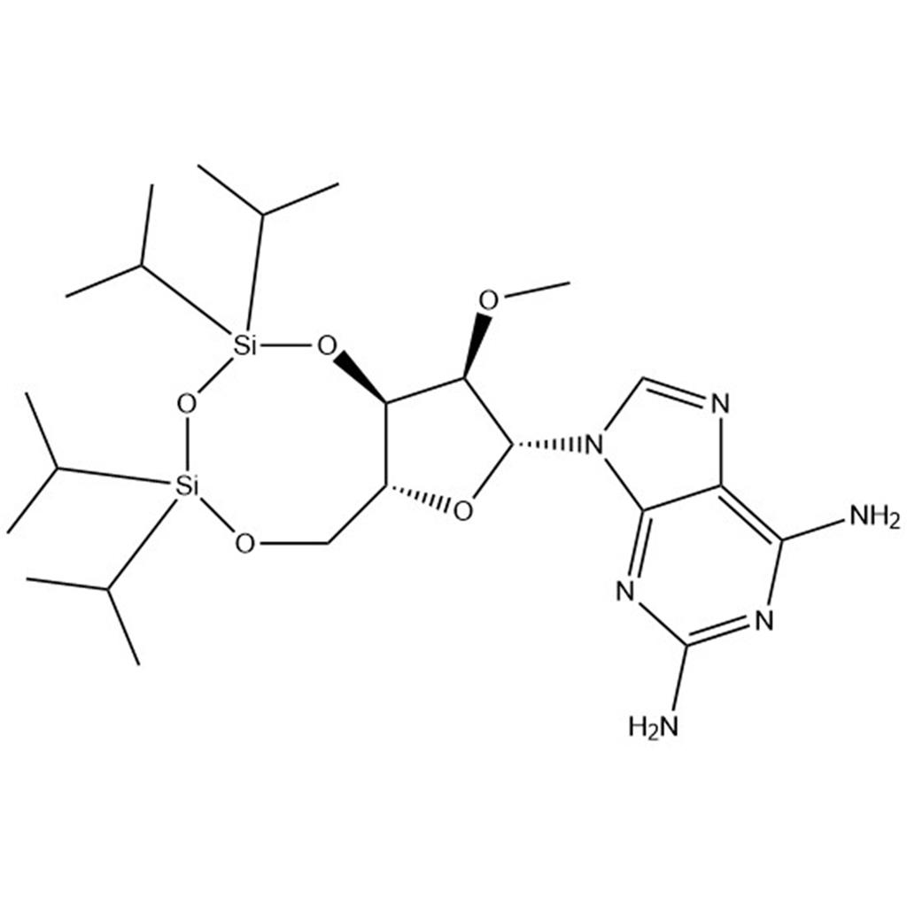 Adenosine, 2-amino-2'-O-methyl-3',5'-O-[1,1,3,3-tetrakis(1-methylethyl)-1,3-disiloxanediyl]- (9CI);128219-75-0