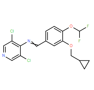 1-（3-（环丙基甲氧基）-4-（二氟甲氧基苯基）-N-（3,5-二氯吡啶-4-基）甲亚胺