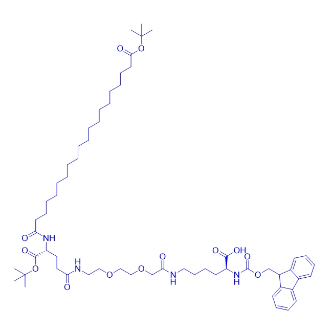 雷塔鲁肽侧链/2612237-97-3/Fmoc-L-Lys[C20-OtBu-γ-Glu(OtBu)-AEEA]-OH
