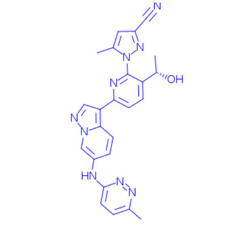 1-[3-[(1s)-1-hydroxyethyl]-6-[6-[(6-methylpyridazin-3-yl)amino]pyrazolo[1,5-a]pyridin-3-yl]pyridin-2-yl]-5-methylpyrazole-3-carbonitrile