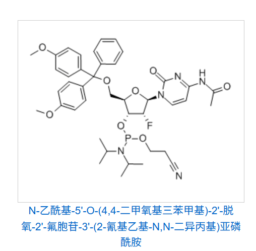 N-乙酰基-5'-O-(4,4-二甲氧基三苯甲基)-2'-脱氧-2'-氟胞苷-3'-(2-氰基乙基-N,N-二异丙基)亚磷酰胺