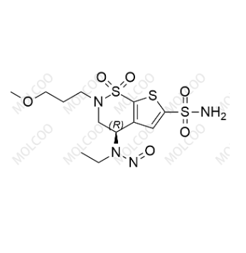 N-亚硝基布林佐胺;	C12H20N4O6S3 