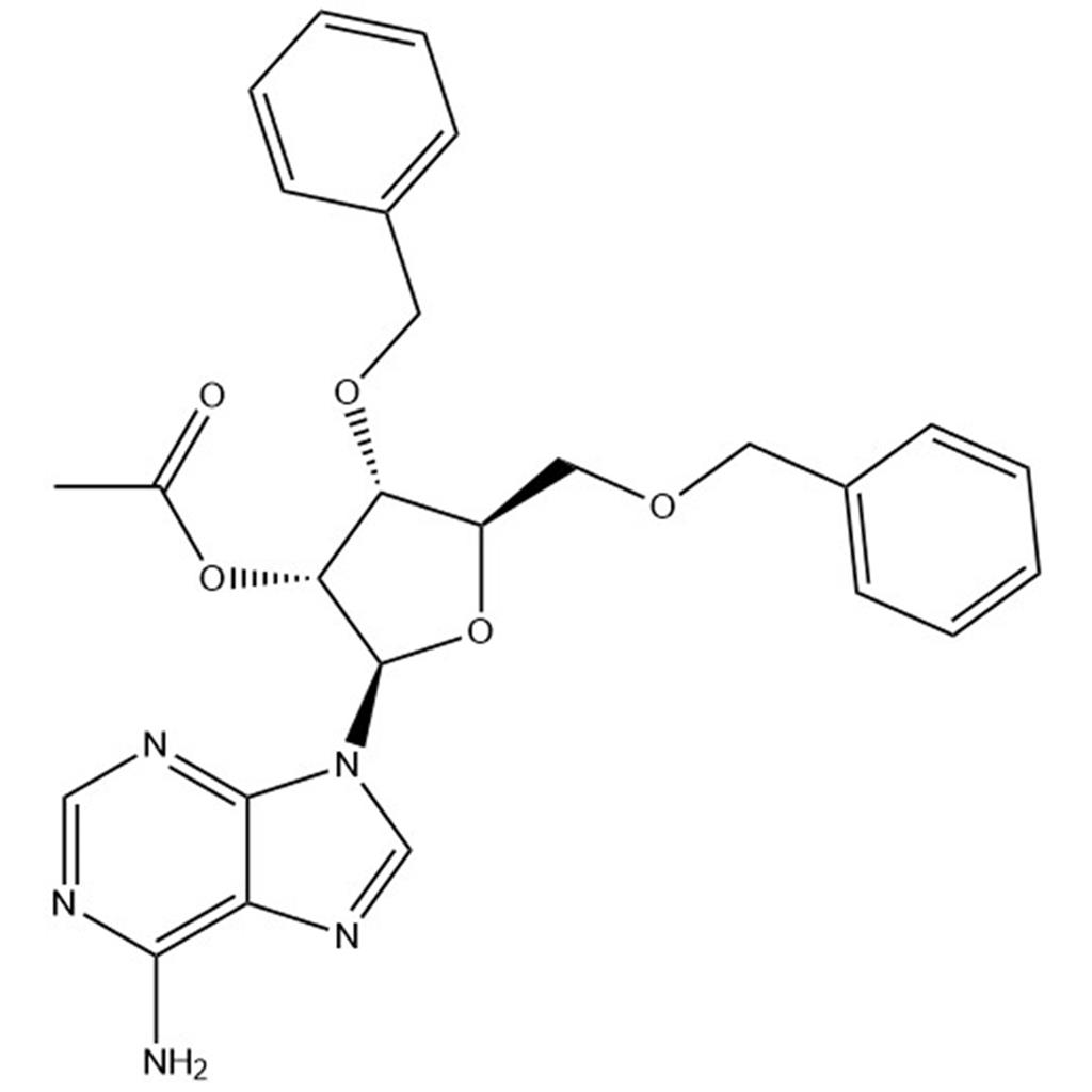 (2R,3R,4R,5R)-2-(6-amino-9H-purin-9-yl)-4-(benzyloxy)-5-((benzyloxy)methyl)tetrahydrofuran-3-yl acetate