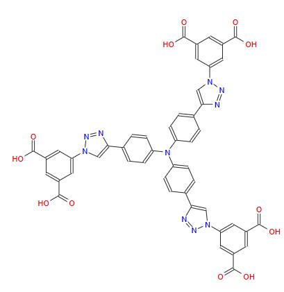 三(3',5'-二羧基苯-1'-三氮唑)三苯胺 1566598-38-6  1,3-Benzenedicarboxylic acid, 5,5',5''-[nitrilotris(4,1-phenylene-1H-1,2,3-triazole-4,1-diyl)]tris