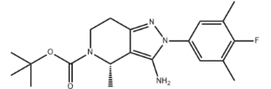 (S)-3-氨基-2-(4-氟-3,5-二甲基苯基)-4-甲基-2,4,6,7-四氢-5H-吡唑并[4,3-C]吡啶-5-羧酸叔丁酯