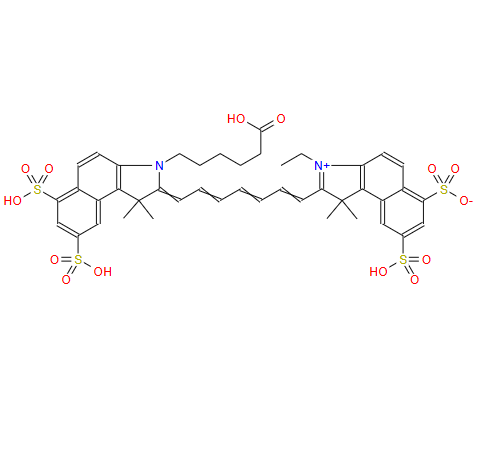2-(7-(3-(5-羧基戊基)-1,1-二甲基-6,8-二 磺基-1,3-二氢-2H-苯并[e]吲哚-2-亚基)七-1,3,5-三烯-1-基)-3-乙基-1,1-二甲基-8-磺基-1H-苯并[e]吲哚-3-鎓-6-磺酸酯