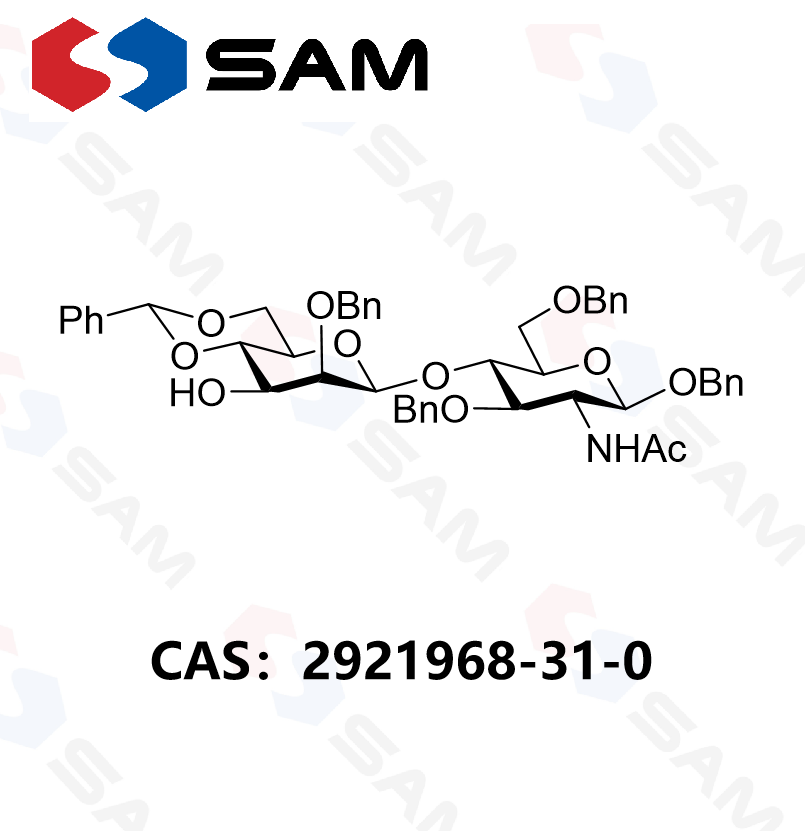苄基 4-O-(2-O-苄基-4,6-O-苯亚甲基-β-D-吡喃甘露糖基)-2-乙酰氨基-3,6-二-O-苄基-2-脱氧-β-D-吡喃葡萄糖苷