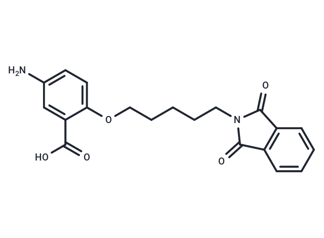 化合物 Benzoic acid, 5-amino-2-((5-(1,3-dioxoisoindolin-2-yl)pentyl)oxy)-|T30380|TargetMol