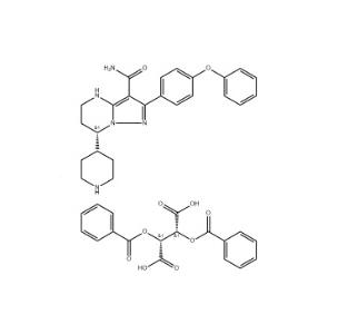 Butanedioic acid, 2,3-bis(benzoyloxy)-, (2R,3R)-, compd. with (7S)-4,5,6,7-tetrahydro-2-(4-phenoxyphenyl)-7-(4-piperidinyl)pyrazolo[1,5-a]pyrimidine-3-carboxami