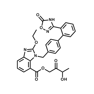 3-羟基-2-氧代丁基-2-乙氧基-1-(2'-(5-氧代-4,5-二氢-1,2,4-噁二唑-3-基)联苯-4-基甲基)-1H-苯并咪唑-7-甲酸酯