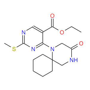 2-(甲硫基)-4-(3-氧代-1,4-二氮杂螺[5.5]十一烷-1-基)嘧啶-5-羧酸乙酯；2170746-95-7