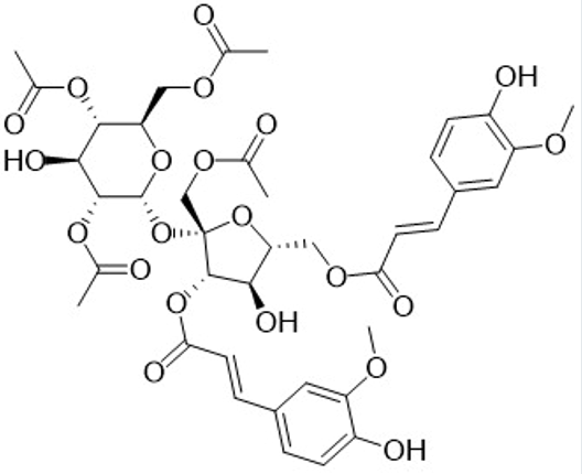 2,4,6,1'-Tetra-O-acetyl-3',6'-di-O-feruloylsucrose，173614-59-0，天然产物，中药对照品。