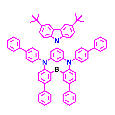 2891452-04-1 ；5,9-二（[1,1'-联苯]-4-基）-7-（3,6-二叔丁基-9H-咔唑-9-基）-2,12-二苯基-5,9-二氢-5,9-重氮-13b-硼萘并[3,2,1-de]蒽