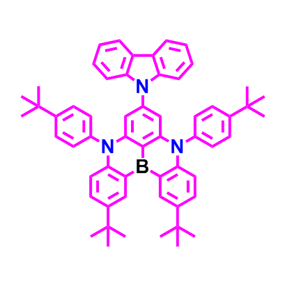 1878102-34-1 ；2,12-二叔丁基-5,9-双（4-（叔丁基）苯基）-7-（9H-咔唑-9-基）-5,9-二氢-5,9-二氮杂-13b-硼萘并[3,2,1-de]蒽