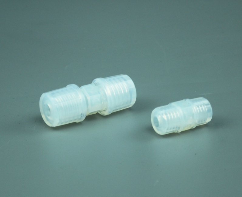 PFA两通 三通阀门 pfa卡套接头1/4英寸半导体气体管道接头