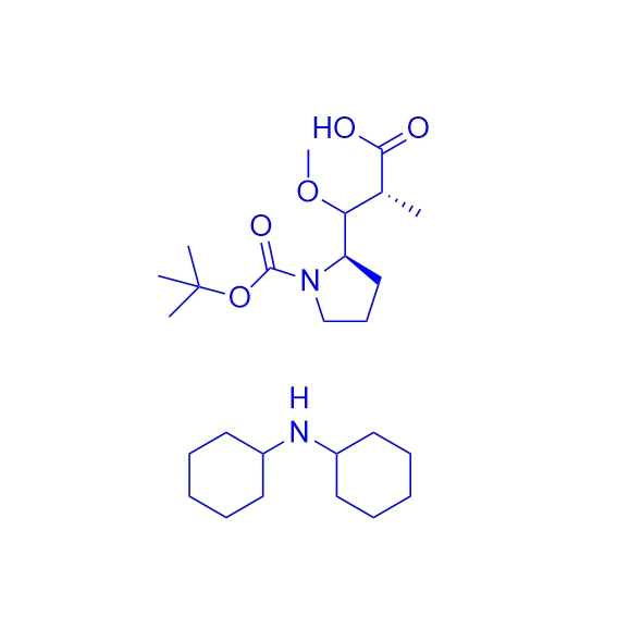((2R,3R)-3-((S)-1-(叔丁氧基羰基)吡咯烷-2-基)-3-甲氧基-2-甲基丙酸.二环己胺盐(1:1)/1369427-40-6/N-Boc-dolaproine dicyclohexylamine