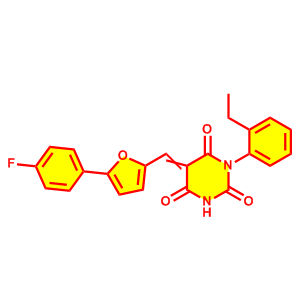1-(2-乙基苯基)-5-[(5-(4-氟苯基)呋喃-2-基)亚甲基]嘧啶-2,4,6(1H,3H,5H)-三酮