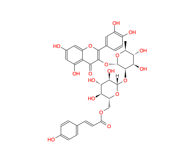3-O-{2-O-[6-O-(p羟基-反-香豆酰)-葡萄糖基]-鼠李糖基}山奈酚