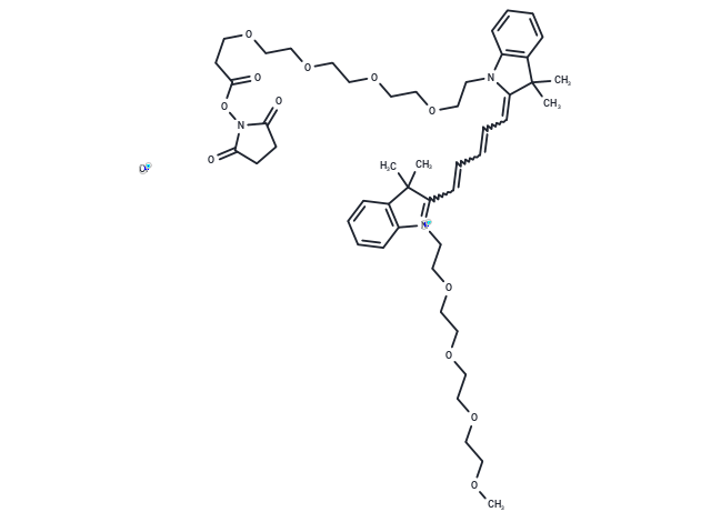 化合物 N-(m-PEG4)-N'-(PEG4-NHS ester)-Cy5|T18437|TargetMol