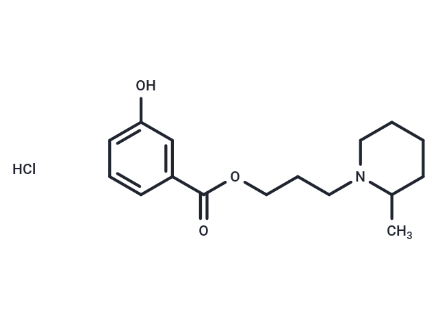 化合物 Benzoic acid, m-hydroxy-, 3-(2-methylpiperidino)propyl ester, hydrochloride|T30401|TargetMol