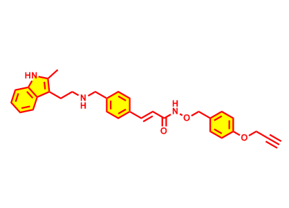 (E)-3-[4-({[2-(2-甲基-1H-吲哚-3-基)乙基]氨基}甲基)苯基]-N-{[4-(丙-2-炔-1-基氧基)苄基]氧基}丙烯酰胺