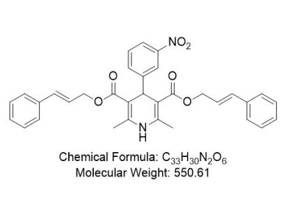 3，5-双（苯-2-丙烯基）2,6-二甲基-4-(3-硝基苯基)-1,4-二氢吡啶-3，5-二羧酸