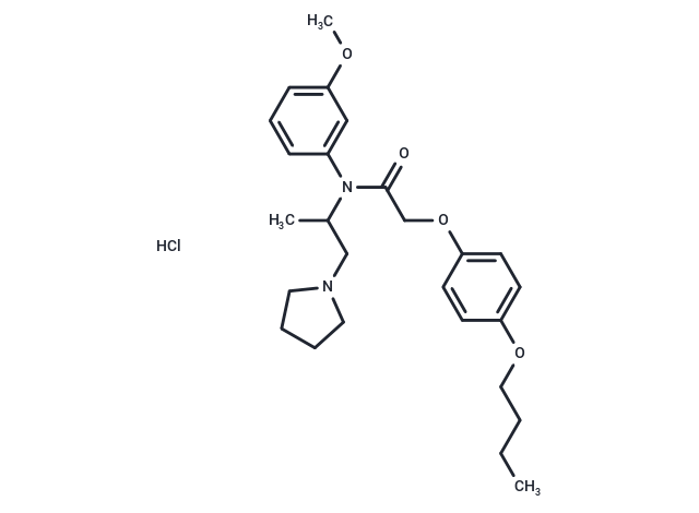 化合物 Acetamide, N-(m-anisyl)-2-(p-butoxyphenoxy)-N-(1-methyl-2-(1-pyrrolidinyl)ethyl)-, hydrochloride|T29568|TargetMol
