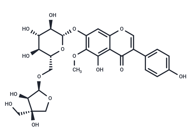 化合物 Tectorigenin, 7-O-[?-D-Apiofuranosyl-(1-6)-?-D-glu|T124939|TargetMol