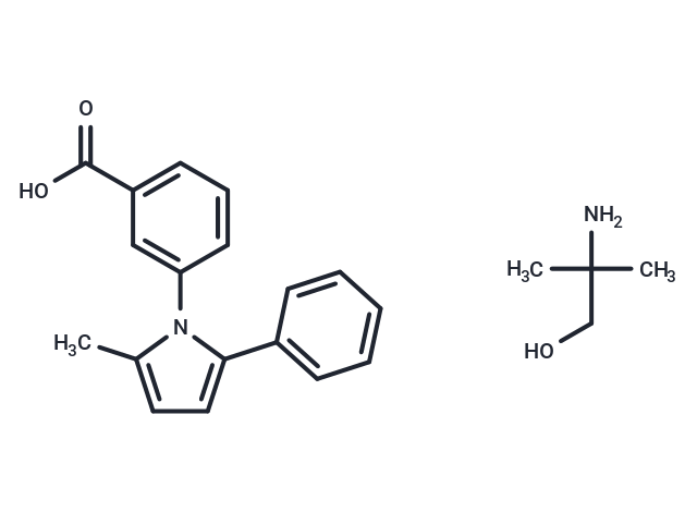 化合物 Benzoic acid, m-(2-methyl-5-phenylpyrrol-1-yl)-, compd. with 2-amino-2-methyl-1-propanol (1:1)|T30397|TargetMol